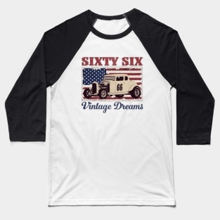 66 Vintage Hot Rod Baseball T-Shirt